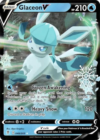 Glaceon V (040/203) (Holiday Calendar) [Sword & Shield: Evolving Skies]