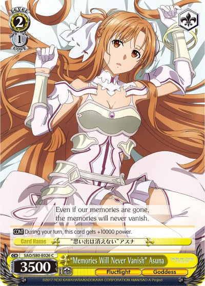 "Memories Will Never Vanish" Asuna (SAO/S80-E026 C) [Sword Art Online -Alicization- Vol.2]