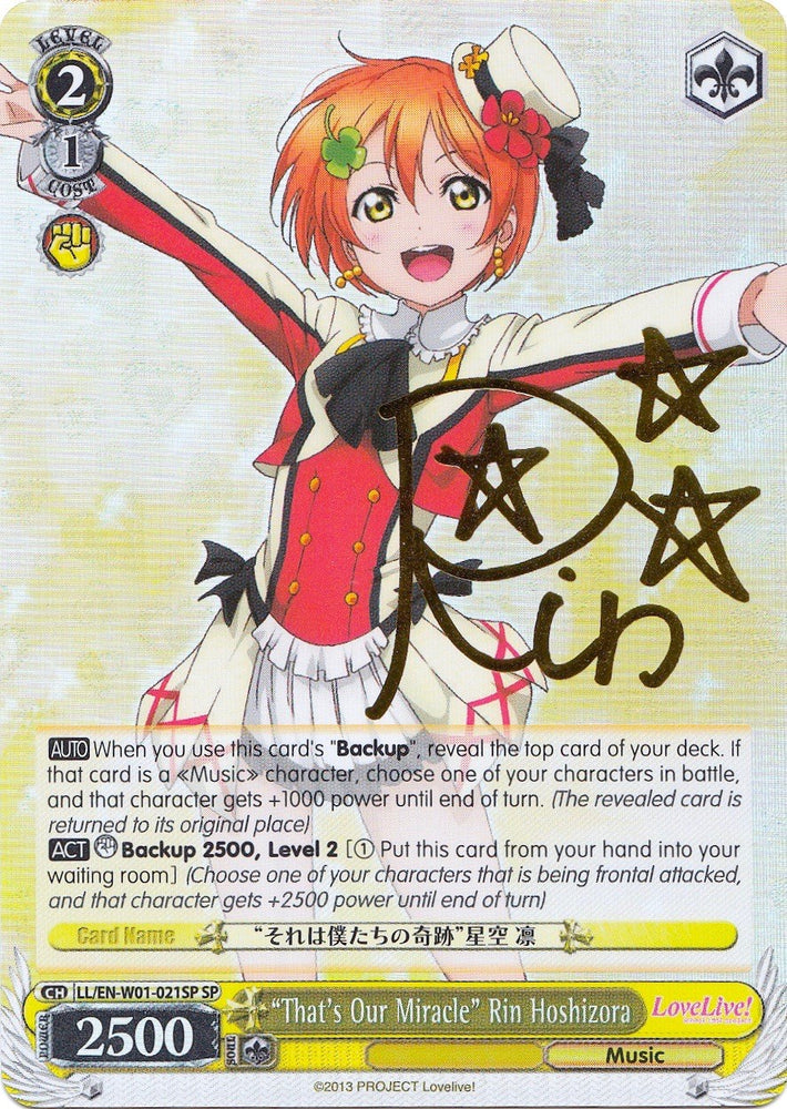 "That's Our Miracle" Rin Hoshizora (LL/EN-W01-021SP SP) [Love Live! DX]