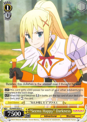 "Seems Happy" Darkness (KS/W49-E025 C) [KonoSuba]