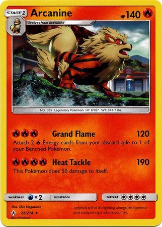 Arcanine (22/214) (Cosmos Holo) [Sun & Moon: Unbroken Bonds]