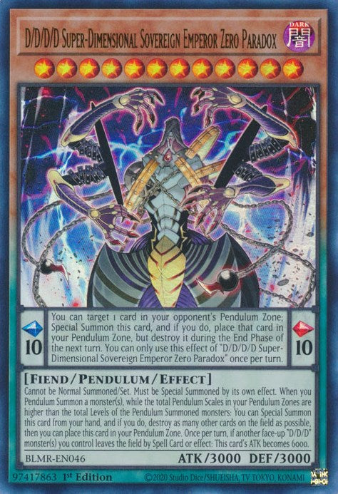 D/D/D/D Super-Dimensional Sovereign Emperor Zero Paradox [BLMR-EN046] Ultra Rare